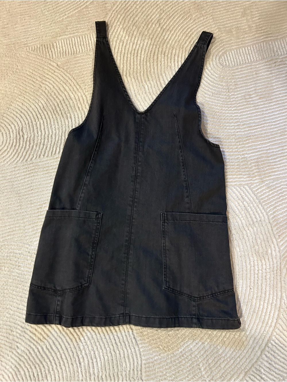 We The Free Black V-Neck Pinafore Mini Dress